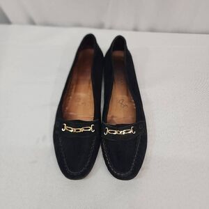 Cole Haan Size 8 Narrow Women's Black Classic Suede Loafers FF